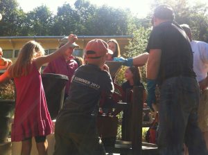 Everyone got into the act with Will Murray's mechanical cider press