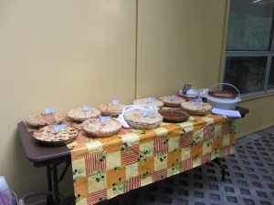 11 scrumptious pies competed for $50 Swansons Gift Card and vintage pie themed goodies