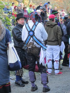 One of the wassailers learned that mud can be somewhat slippery.The end.